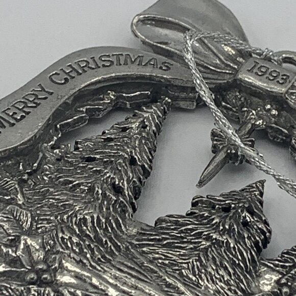 1993 Aitkens Pewter Merry Christmas Ornament #0677 - Made in Canada - Picture 4 of 6